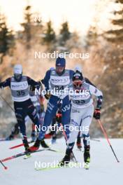 02.12.2023, Lillehammer, Norway (NOR): Benjamin Loomis (USA), Sebastian Oestvold (NOR), (l-r)  - FIS world cup nordic combined men, individual gundersen HS98/10km, Lillehammer (NOR). www.nordicfocus.com. © Authamayou/NordicFocus. Every downloaded picture is fee-liable.