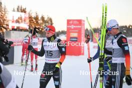 02.12.2023, Lillehammer, Norway (NOR): Julian Schmid (GER), Vinzenz Geiger (GER), (l-r)  - FIS world cup nordic combined men, individual gundersen HS98/10km, Lillehammer (NOR). www.nordicfocus.com. © Authamayou/NordicFocus. Every downloaded picture is fee-liable.