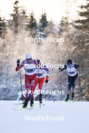 02.12.2023, Lillehammer, Norway (NOR): Fabio Obermeyr (AUT), Jan Vytrval (CZE), Sora Yachi (JPN), (l-r)  - FIS world cup nordic combined men, individual gundersen HS98/10km, Lillehammer (NOR). www.nordicfocus.com. © Authamayou/NordicFocus. Every downloaded picture is fee-liable.