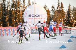 02.12.2023, Lillehammer, Norway (NOR): Ryota Yamamoto (JPN), Terence Weber (GER), Franz-Josef Rehrl (AUT), Kristjan Ilves (EST), Stefan Rettenegger (AUT), (l-r)  - FIS world cup nordic combined men, individual gundersen HS98/10km, Lillehammer (NOR). www.nordicfocus.com. © Authamayou/NordicFocus. Every downloaded picture is fee-liable.