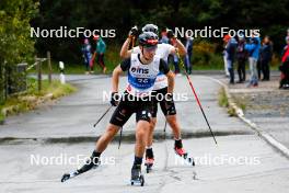 14.10.2023, Klingenthal, Germany (GER): Tristan Sommerfeldt (GER) - German Championships Nordic Combined men and women, individual gundersen HS140/10km men, Klingenthal (GER). www.nordicfocus.com. © Volk/NordicFocus. Every downloaded picture is fee-liable.