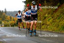 14.10.2023, Klingenthal, Germany (GER): Wendelin Thannheimer (GER), Fabian Riessle (GER), (l-r)  - German Championships Nordic Combined men and women, individual gundersen HS140/10km men, Klingenthal (GER). www.nordicfocus.com. © Volk/NordicFocus. Every downloaded picture is fee-liable.