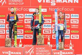 28.01.2023, Seefeld, Austria (AUT): Annika Sieff (ITA), Gyda Westvold Hansen (NOR), Nathalie Armbruster (GER), (l-r) - FIS world cup nordic combined women, individual gundersen HS109/5km, Seefeld (AUT). www.nordicfocus.com. © Volk/NordicFocus. Every downloaded picture is fee-liable.