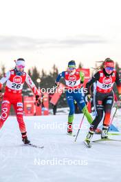 01.12.2023, Lillehammer, Norway (NOR): Joanna Kil (POL), Silva Verbic (SLO), Magdalena Burger (GER), (l-r)  - FIS world cup nordic combined women, individual gundersen HS98/5km, Lillehammer (NOR). www.nordicfocus.com. © Authamayou/NordicFocus. Every downloaded picture is fee-liable.