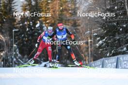 02.12.2023, Lillehammer, Norway (NOR): Lisa Hirner (AUT), Jenny Nowak (GER), (l-r)  - FIS world cup nordic combined women, individual gundersen HS98/5km, Lillehammer (NOR). www.nordicfocus.com. © Authamayou/NordicFocus. Every downloaded picture is fee-liable.