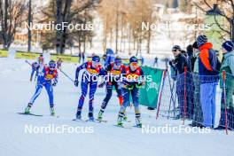 16.12.2023, Ramsau, Austria (AUT): Lena Brocard (FRA), Haruka Kasai (JPN), (l-r)  - FIS world cup nordic combined women, compact HS98/5km, Ramsau (AUT). www.nordicfocus.com. © Volk/NordicFocus. Every downloaded picture is fee-liable.