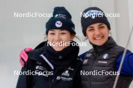 15.12.2023, Ramsau, Austria (AUT): Lena Brocard (FRA), Veronica Gianmoena (ITA), (l-r)  - FIS world cup nordic combined women, individual gundersen HS98/5km, Ramsau (AUT). www.nordicfocus.com. © Volk/NordicFocus. Every downloaded picture is fee-liable.