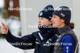 15.12.2023, Ramsau, Austria (AUT): Lena Brocard (FRA), Veronica Gianmoena (ITA), (l-r)  - FIS world cup nordic combined women, individual gundersen HS98/5km, Ramsau (AUT). www.nordicfocus.com. © Volk/NordicFocus. Every downloaded picture is fee-liable.