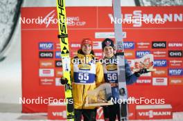 10.12.2023, Klingenthal, Germany (GER): Karl Geiger (GER), Andreas Wellinger (GER), (l-r)  - FIS world cup ski jumping men, individual HS140, Klingenthal (GER). www.nordicfocus.com. © Thibaut/NordicFocus. Every downloaded picture is fee-liable