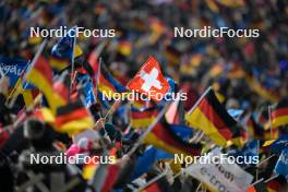 29.12.2023, Oberstdorf, Germany (GER): feature: flag, Switzerland, Swiss - FIS world cup ski jumping men, four hills tournament, individual HS137, Oberstdorf (GER). www.nordicfocus.com. © Reichert/NordicFocus. Every downloaded picture is fee-liable.