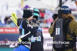 19.03.2023, Vikersund, Norway (NOR): Nika Kriznar (SLO), Ema Klinec (SLO), (l-r)  - FIS ski flying women, individual HS240, Vikersund (NOR). www.nordicfocus.com. © Thibaut/NordicFocus. Every downloaded picture is fee-liable.