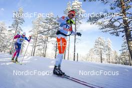 18.02.2023, Groenklitt, Sweden (SWE): Mattson Myhr Konrad (SWE), Marius Klevmoen Hans (NOR), (l-r)  - Ski Classics Criterium Orsa Groenklitt - Groenklitt (SWE). www.nordicfocus.com. © Thibaut/NordicFocus. Every downloaded picture is fee-liable.