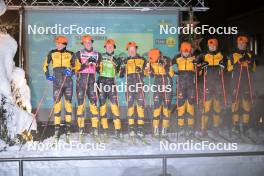 09.12.2023, Bad Gastein, Austria (AUT): Johannes Ekloef (SWE), Herman Paus (NOR), Amund Riege (NOR), Alfred Buskqvist (SWE), Emilie Fleten (NOR), Ida Palmberg (SWE), Wilma Jonsson (SWE), Emma Jonsson (SWE), (l-r) - Ski Classics Bad Gastein PTT - Bad Gastein (AUT). www.nordicfocus.com. © Reichert/NordicFocus. Every downloaded picture is fee-liable.