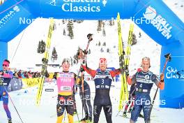 10.12.2023, Bad Gastein, Austria (AUT): Alfred Buskqvist (SWE), Kasper Stadaas (NOR), Max Novak (SWE), (l-r) - Ski Classics Bad Gastein Criterium - Bad Gastein (AUT). www.nordicfocus.com. © Reichert/NordicFocus. Every downloaded picture is fee-liable.