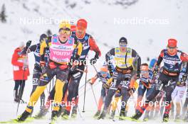 10.12.2023, Bad Gastein, Austria (AUT): Amund Riege (NOR), Andreas Nygaard (NOR), Emil Persson (SWE), Kasper Stadaas (NOR), (l-r) - Ski Classics Bad Gastein Criterium - Bad Gastein (AUT). www.nordicfocus.com. © Reichert/NordicFocus. Every downloaded picture is fee-liable.