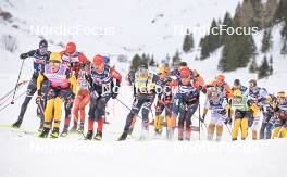 10.12.2023, Bad Gastein, Austria (AUT): Oskar Kardin (SWE), Andreas Nygaard (NOR), Emil Persson (SWE), Kasper Stadaas (NOR), Alfred Buskqvist (SWE), (l-r) - Ski Classics Bad Gastein Criterium - Bad Gastein (AUT). www.nordicfocus.com. © Reichert/NordicFocus. Every downloaded picture is fee-liable.