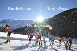 16.12.2023, Val Venosta, Italy (ITA): Amund Riege (NOR), Lorenzo Busin (ITA), Herman Paus (NOR), Fabian Stocek (CZE), Johannes Ekloef (SWE), (l-r), (l-r) - Ski Classics La Venosta Criterium - Val Venosta (ITA). www.nordicfocus.com. © Reichert/NordicFocus. Every downloaded picture is fee-liable.