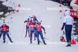 06.01.2024, Oberhof, Germany (GER): Jeanne Richard (FRA), Sophie Chauveau (FRA), Karoline Offigstad Knotten (NOR), (l-r) - IBU World Cup Biathlon, pursuit women, Oberhof (GER). www.nordicfocus.com. © Thibaut/NordicFocus. Every downloaded picture is fee-liable.