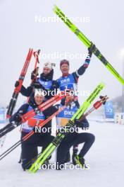 07.01.2024, Oberhof, Germany (GER): Endre Stroemsheim (NOR), Sturla Holm Laegreid (NOR), Tarjei Boe (NOR), Johannes Thingnes Boe (NOR), (l-r) - IBU World Cup Biathlon, relay men, Oberhof (GER). www.nordicfocus.com. © Manzoni/NordicFocus. Every downloaded picture is fee-liable.