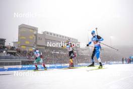 07.01.2024, Oberhof, Germany (GER): Anton Sinapov (BUL), Florent Claude (BEL), Rene Zahkna (EST), (l-r) - IBU World Cup Biathlon, relay men, Oberhof (GER). www.nordicfocus.com. © Thibaut/NordicFocus. Every downloaded picture is fee-liable.