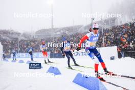 07.01.2024, Oberhof, Germany (GER): Niklas Hartweg (SUI), Lukas Hofer (ITA), Michal Krcmar (CZE), (l-r) - IBU World Cup Biathlon, relay men, Oberhof (GER). www.nordicfocus.com. © Manzoni/NordicFocus. Every downloaded picture is fee-liable.