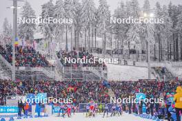07.01.2024, Oberhof, Germany (GER): Juni Arnekleiv (NOR), Anna Magnusson (SWE), Lou Jeanmonnot (FRA), (l-r) - IBU World Cup Biathlon, relay women, Oberhof (GER). www.nordicfocus.com. © Thibaut/NordicFocus. Every downloaded picture is fee-liable.