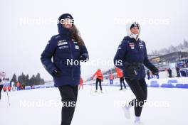 07.01.2024, Oberhof, Germany (GER): Lou Jeanmonnot (FRA), Justine Braisaz-Bouchet (FRA), (l-r) - IBU World Cup Biathlon, relay women, Oberhof (GER). www.nordicfocus.com. © Manzoni/NordicFocus. Every downloaded picture is fee-liable.