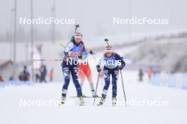 07.01.2024, Oberhof, Germany (GER): Suvi Minkkinen (FIN), Venla Lehtonen (FIN), (l-r) - IBU World Cup Biathlon, relay women, Oberhof (GER). www.nordicfocus.com. © Manzoni/NordicFocus. Every downloaded picture is fee-liable.