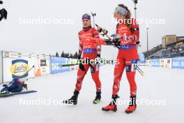 05.01.2024, Oberhof, Germany (GER): Anna Gandler (AUT), Tamara Steiner (AUT), (l-r) - IBU World Cup Biathlon, sprint women, Oberhof (GER). www.nordicfocus.com. © Manzoni/NordicFocus. Every downloaded picture is fee-liable.