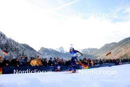 14.01.2024, Ruhpolding, Germany (GER): Emilien Jacquelin (FRA) - IBU World Cup Biathlon, pursuit men, Ruhpolding (GER). www.nordicfocus.com. © Manzoni/NordicFocus. Every downloaded picture is fee-liable.