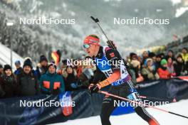 14.01.2024, Ruhpolding, Germany (GER): Roman Rees (GER) - IBU World Cup Biathlon, pursuit men, Ruhpolding (GER). www.nordicfocus.com. © Manzoni/NordicFocus. Every downloaded picture is fee-liable.