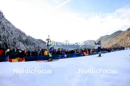 14.01.2024, Ruhpolding, Germany (GER): George Buta (ROU), Anton Vidmar (SLO) - IBU World Cup Biathlon, pursuit men, Ruhpolding (GER). www.nordicfocus.com. © Manzoni/NordicFocus. Every downloaded picture is fee-liable.