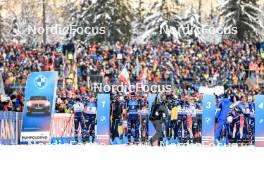 14.01.2024, Ruhpolding, Germany (GER): Vetle Sjaastad Christiansen (NOR), Tommaso Giacomel (ITA), Tarjei Boe (NOR), Emilien Jacquelin (FRA), (l-r) - IBU World Cup Biathlon, pursuit men, Ruhpolding (GER). www.nordicfocus.com. © Manzoni/NordicFocus. Every downloaded picture is fee-liable.