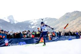 14.01.2024, Ruhpolding, Germany (GER): Elia Zeni (ITA) - IBU World Cup Biathlon, pursuit men, Ruhpolding (GER). www.nordicfocus.com. © Manzoni/NordicFocus. Every downloaded picture is fee-liable.