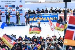 14.01.2024, Ruhpolding, Germany (GER): Johannes Dale-Skjevdal (NOR), Johannes Thingnes Boe (NOR), Emilien Jacquelin (FRA), Justus Strelow (GER), Tommaso Giacomel (ITA), (l-r) - IBU World Cup Biathlon, pursuit men, Ruhpolding (GER). www.nordicfocus.com. © Manzoni/NordicFocus. Every downloaded picture is fee-liable.