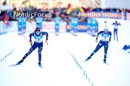 14.01.2024, Ruhpolding, Germany (GER): Lisa Vittozzi (ITA), Ingrid Landmark Tandrevold (NOR) - IBU World Cup Biathlon, pursuit women, Ruhpolding (GER). www.nordicfocus.com. © Thibaut/NordicFocus. Every downloaded picture is fee-liable.