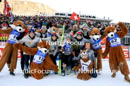 14.01.2024, Ruhpolding, Germany (GER): Elisa Gasparin (SUI), Aita Gasparin (SUI), Lena Haecki-Gross (SUI), Amy Baserga (SUI), Lea Meier (SUI), (l-r) - IBU World Cup Biathlon, pursuit women, Ruhpolding (GER). www.nordicfocus.com. © Manzoni/NordicFocus. Every downloaded picture is fee-liable.