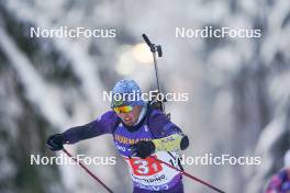 11.01.2024, Ruhpolding, Germany (GER): Alexandr Mukhin (KAZ) - IBU World Cup Biathlon, relay men, Ruhpolding (GER). www.nordicfocus.com. © Thibaut/NordicFocus. Every downloaded picture is fee-liable.