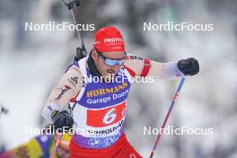 11.01.2024, Ruhpolding, Germany (GER): Joscha Burkhalter (SUI) - IBU World Cup Biathlon, relay men, Ruhpolding (GER). www.nordicfocus.com. © Thibaut/NordicFocus. Every downloaded picture is fee-liable.