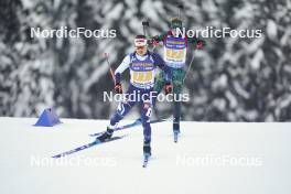 11.01.2024, Ruhpolding, Germany (GER): Heikki Laitinen (FIN), Maksim Fomin (LTU), (l-r) - IBU World Cup Biathlon, relay men, Ruhpolding (GER). www.nordicfocus.com. © Thibaut/NordicFocus. Every downloaded picture is fee-liable.