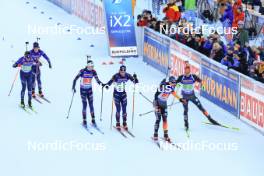 11.01.2024, Ruhpolding, Germany (GER): Sean Doherty (USA), Campbell Wright (USA), Eric Perrot (FRA), Emilien Jacquelin (FRA), Justus Strelow (GER), Johannes Kuehn (GER), (l-r) - IBU World Cup Biathlon, relay men, Ruhpolding (GER). www.nordicfocus.com. © Manzoni/NordicFocus. Every downloaded picture is fee-liable.