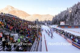 11.01.2024, Ruhpolding, Germany (GER): Event Feature: Race start - IBU World Cup Biathlon, relay men, Ruhpolding (GER). www.nordicfocus.com. © Manzoni/NordicFocus. Every downloaded picture is fee-liable.