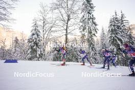 11.01.2024, Ruhpolding, Germany (GER): Justus Strelow (GER), Eric Perrot (FRA), Sturla Holm Laegreid (NOR), (l-r) - IBU World Cup Biathlon, relay men, Ruhpolding (GER). www.nordicfocus.com. © Thibaut/NordicFocus. Every downloaded picture is fee-liable.