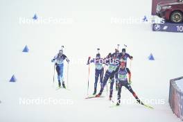 11.01.2024, Ruhpolding, Germany (GER): Kristo Siimer (EST), Sean Doherty (USA), Johannes Kuehn (GER), (l-r) - IBU World Cup Biathlon, relay men, Ruhpolding (GER). www.nordicfocus.com. © Thibaut/NordicFocus. Every downloaded picture is fee-liable.