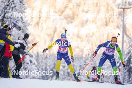 11.01.2024, Ruhpolding, Germany (GER): Emil Nykvist (SWE), Miha Dovzan (SLO), (l-r) - IBU World Cup Biathlon, relay men, Ruhpolding (GER). www.nordicfocus.com. © Thibaut/NordicFocus. Every downloaded picture is fee-liable.