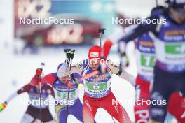 11.01.2024, Ruhpolding, Germany (GER): Sebastian Stalder (SUI) - IBU World Cup Biathlon, relay men, Ruhpolding (GER). www.nordicfocus.com. © Thibaut/NordicFocus. Every downloaded picture is fee-liable.
