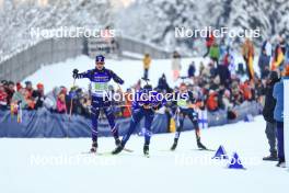 11.01.2024, Ruhpolding, Germany (GER): Emilien Jacquelin (FRA), Sean Doherty (USA), (l-r) - IBU World Cup Biathlon, relay men, Ruhpolding (GER). www.nordicfocus.com. © Manzoni/NordicFocus. Every downloaded picture is fee-liable.