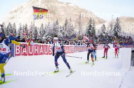 10.01.2024, Ruhpolding, Germany (GER): Lou Jeanmonnot (FRA), Janina Hettich-Walz (GER), (l-r) - IBU World Cup Biathlon, relay women, Ruhpolding (GER). www.nordicfocus.com. © Thibaut/NordicFocus. Every downloaded picture is fee-liable.