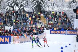 10.01.2024, Ruhpolding, Germany (GER): Anamarija Lampic (SLO), Sonja Leinamo (FIN), Emily Dickson (CAN), (l-r) - IBU World Cup Biathlon, relay women, Ruhpolding (GER). www.nordicfocus.com. © Manzoni/NordicFocus. Every downloaded picture is fee-liable.