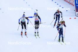 10.01.2024, Ruhpolding, Germany (GER): Tuuli Tomingas (EST), Regina Ermits (EST), Marit Ishol Skogan (NOR), Karoline Offigstad Knotten (NOR), (l-r) - IBU World Cup Biathlon, relay women, Ruhpolding (GER). www.nordicfocus.com. © Manzoni/NordicFocus. Every downloaded picture is fee-liable.